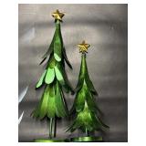 2 Decorative Metal Christmas Trees 21 1/2"