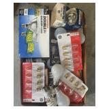 Tray Lot Of Assorted Items Including Light Bulbs