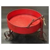 Red Metal Wagon Plant Stand 9 1/2"