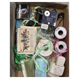 Assorted Ribbon, Hot Glue Gun, Fairy Lights &