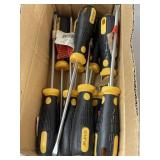 Box Containing 10 Flat Head Screwdrivers
