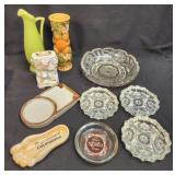 Lot of Assorted Ashtrays and Vases as Pictured