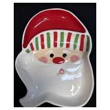 Boston Warehouse SANTA CLAUS FACE Chip & Dip Tray