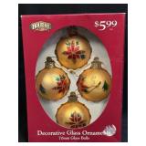 Holiday Seasons Decorative Glass Ornaments 70 MM