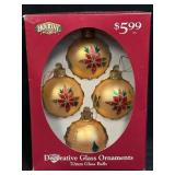 Holiday Seasons Decorative Glass Ornaments 70 MM