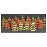 Several Ceramic Christmas Tree Ornaments As