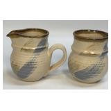 Studio Pottery Creamer and Sugar Signed 3.75ï¿½