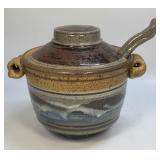 Handmade Ceramic Casserole Dish with Ladle In A