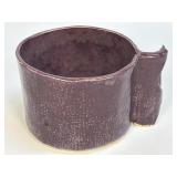 Handmade Pottery Mug Unique Handle Signed
