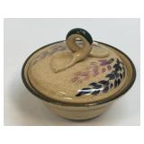 Vintage Studio Pottery Lidded Bowl, Artist Signed