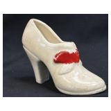 High Heel Porcelain Collectible Shoe Red Bow As