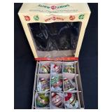 9 CHRISTMAS RADKO GLASS BELLS REFLECTORS BALLS