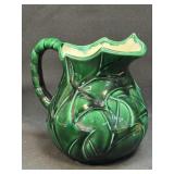 Vintage Handmade Holly Leaf Pitcher Marked