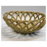 Oval Breadbasket Stoneware Latticed Bowl Dish
