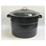 Black Speckled Enamel on Steel Granite Ware Stock