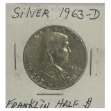 1963-D Silver Franklin Half Dollar