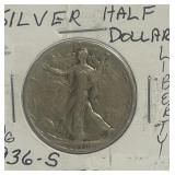 1936-S Walking Liberty Silver Dollar