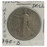 1940-S Walking Liberty Silver Dollar