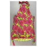 April Cornell Colorful Floral Apron With Ruffles