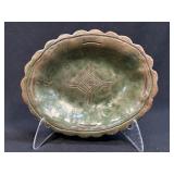 Handmade Pottery Oval Bowl 7ï¿½ Signed SL