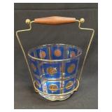 MCM Cocktail Ice Bucket Royal Blue & Gold Blocks