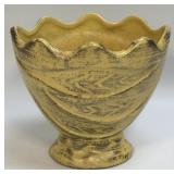 Shawnee? Yellow and Gold Planter with Scalloped