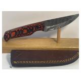 Damascus Style Fixed Blade Knife Measuring 8 1/4ï¿½