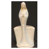 Ceramic Praying Madonna Planter White Blue and