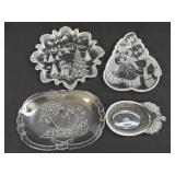 4 Christmas Serving Dishes Including Mikasa, and