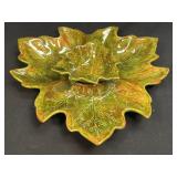 Vintage Green Leaf Shaped Holland Divided Serving