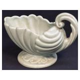 Haeger Green Satin Glaze Shell Shape Flower Pot