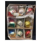 9 Vintage Glass Christmas Ornaments As Pictured