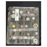 Sheet of 19 Assorted Foreign Coins