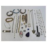 Several Assorted Necklaces, Bracelets, Watches