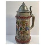 Vintage Gerz West German Beer Stein w/ Pewter Lid