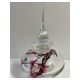 Hand Painted Bulbous Perfume Bottle 5 1/2ï¿½ Tall