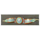 Tibetan mosaic beaded bracelet with turquoise,
