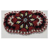 Handmade beaded hair barrette with a Native