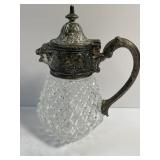 VTG Silver Plate Crystal Cut Glass Lion