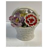 Vintage Capodimonte Porcelain Flower Basket 3.25"