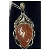 925 Sterling Silver Carnelian Gemstone Handmade