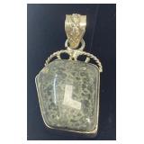 Green Sugilite Pendant in Sterling Silver Setting