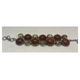 Brown shimmer semi precious stones studded pure