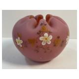 Victorian satin glass rose bowl, likely made by