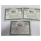 Three Stock Certificates from The Federal Oil &