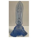 Vintage Czech Perfume Bottle Blue Square
