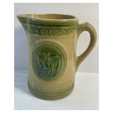 Hull Pottery Yellow Ware Grazing Cows Pitcher