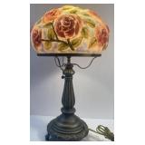 22ï¿½ Tall Rose Puffy Lamp with Reverse Painted