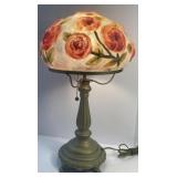 22ï¿½ Tall Rose Puffy Lamp with Reverse Painted