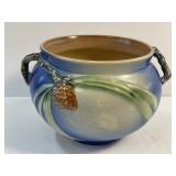 Roseville Pine Cone Blue pottery jardiniï¿½re, or